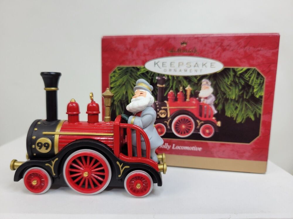 Hallmark Keepsake 1999 Jolly Locomotive Ornament Santa Die Cast Metal NEW in Box